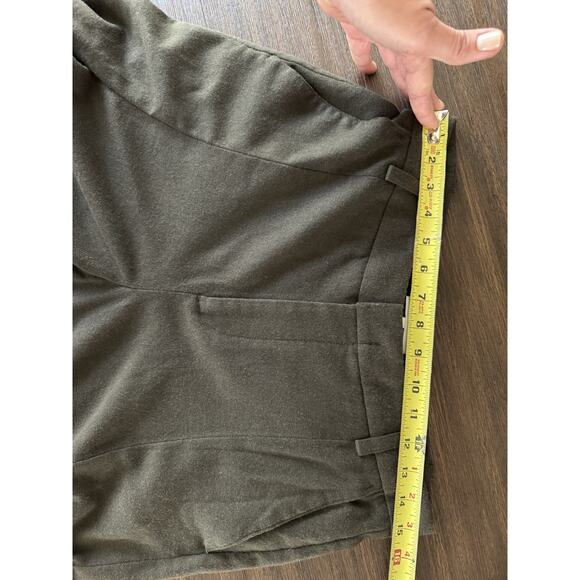 Vince Wool Pants Culottes Crop Wide Leg Pleated Dark Olive Green 8 - Picture 5 of 8